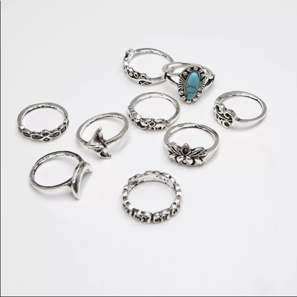 Bohemian turquoise elephant ring set - Picture 5 of 8